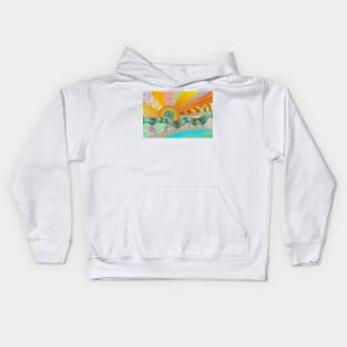 Sunrise In Finger Tree Forest Kids Hoodie